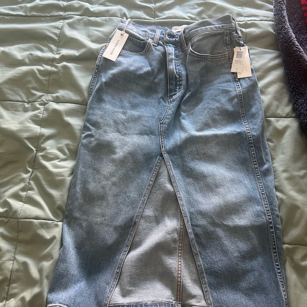 Denim Forum Blue Midi Skirt